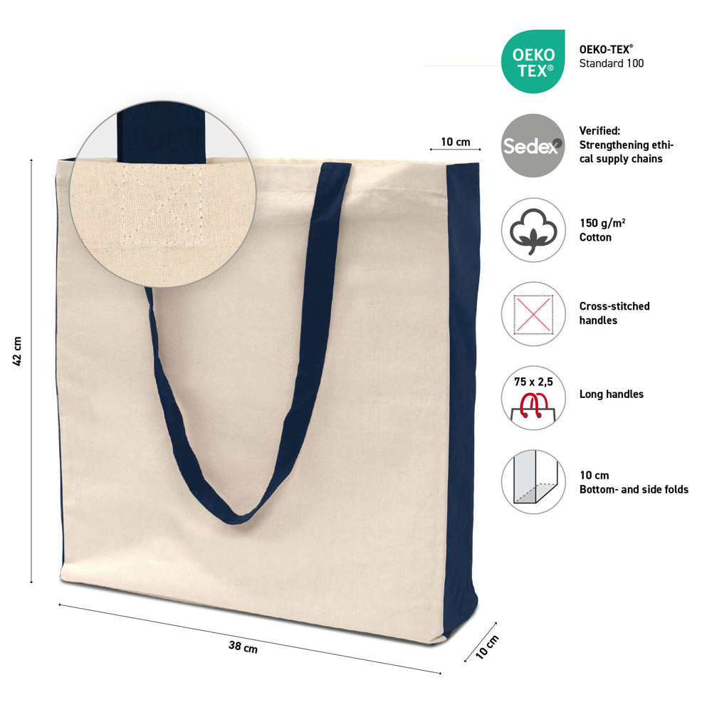 PALMA – Baumwolltasche mit Boden- Seitenfalte