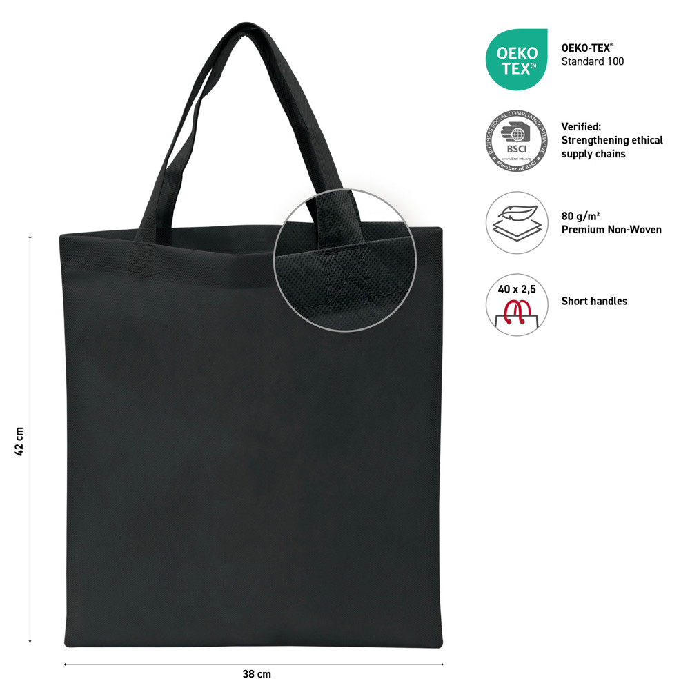WIEN – Tote bag with short handles | Black | A1288-50-70