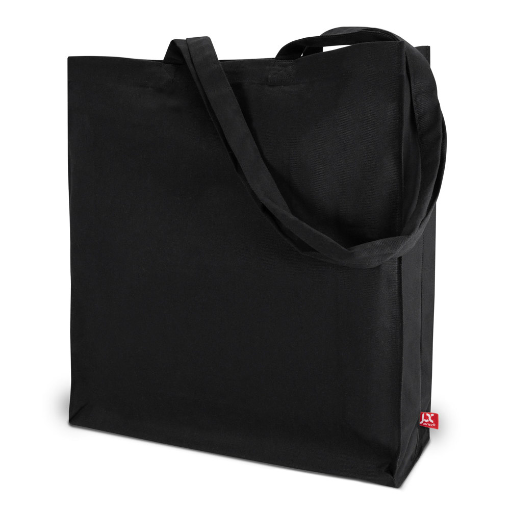 TORONTO - Schwere Baumwolltasche mit Boden-, Seitenfalte und langen Henkeln - Schwarz TORONTO - Schwere Baumwolltasche mit Boden-, Seitenfalte und langen Henkeln - Schwarz