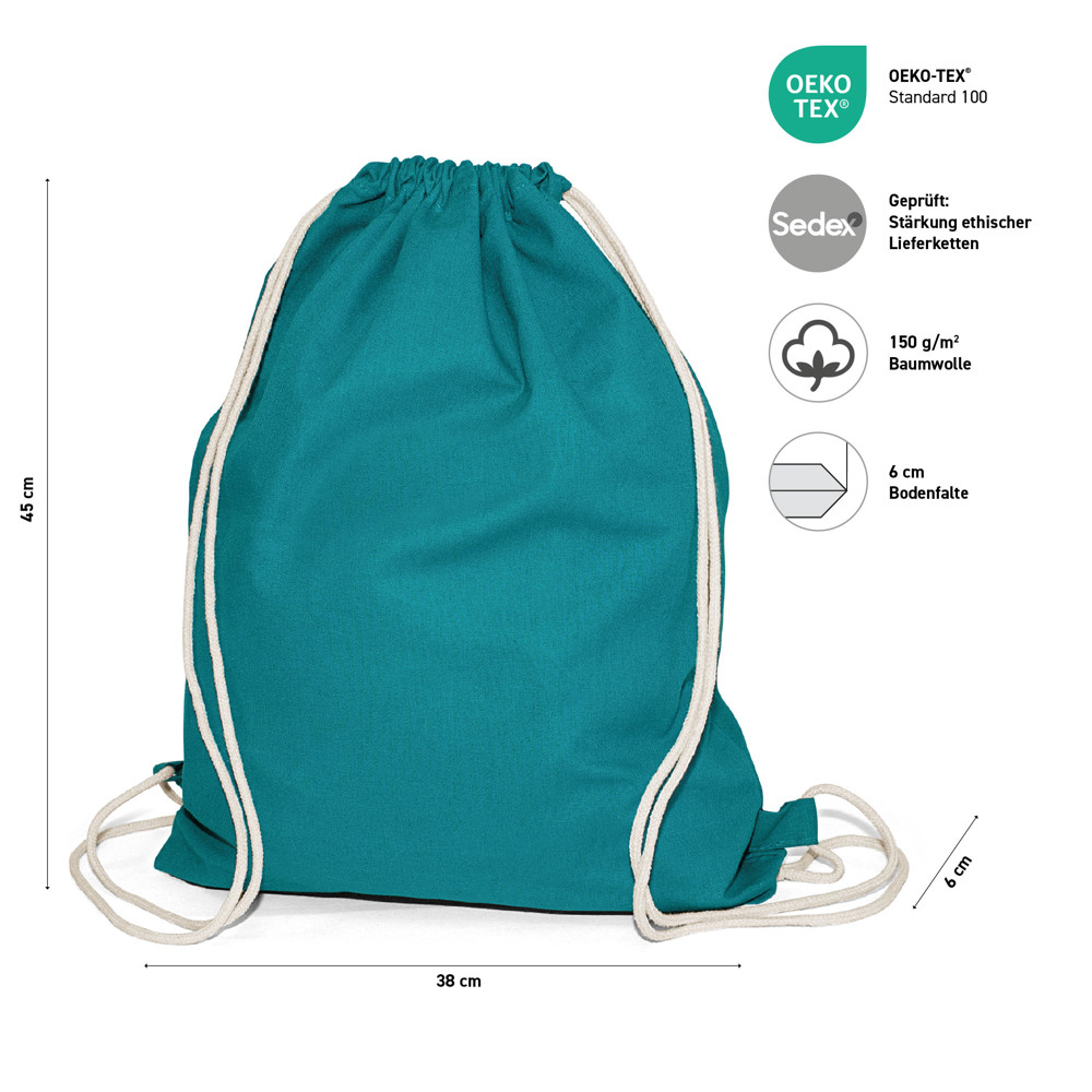 BOSTON – Baumwollrucksack mit Kordelzug