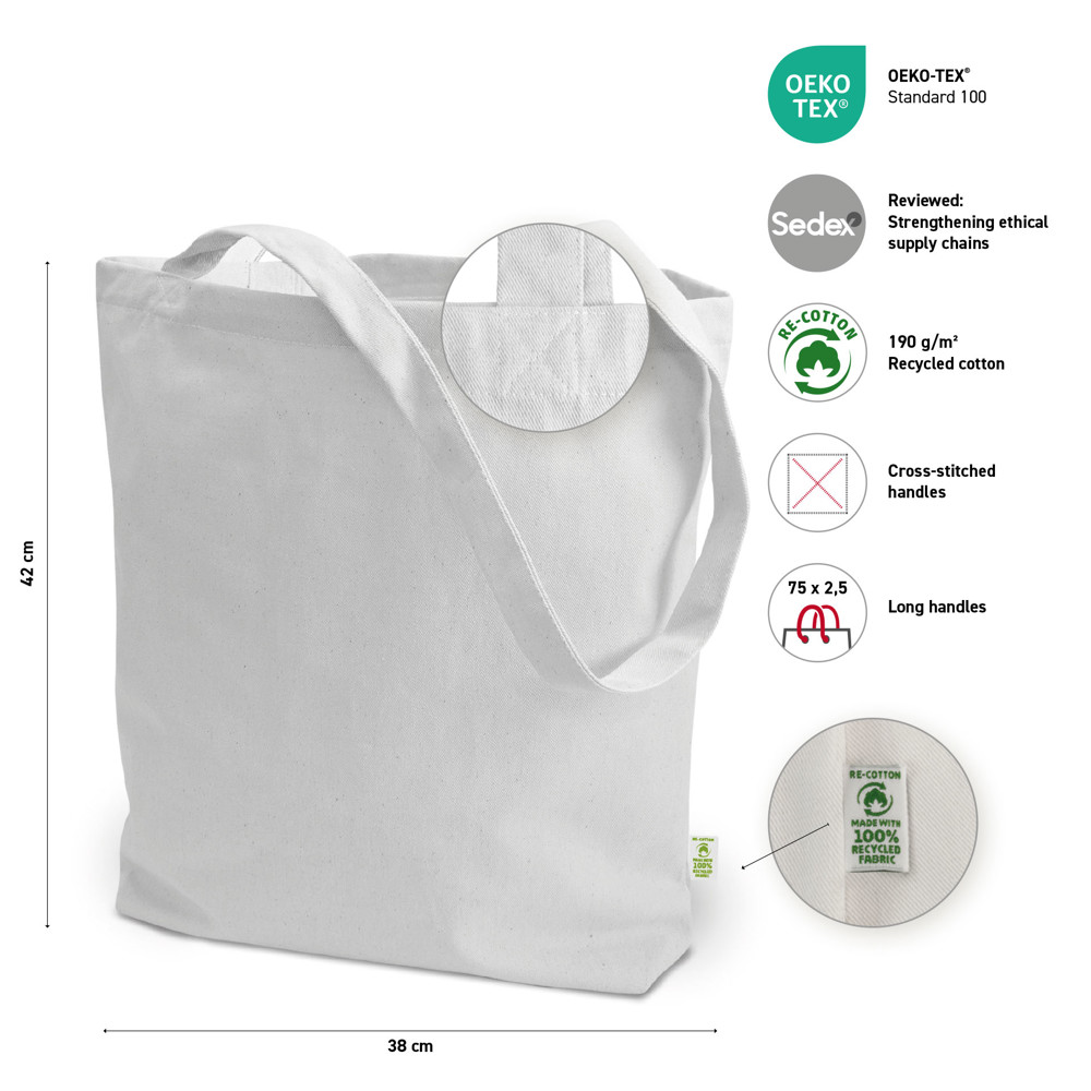 FREIBURG – Tragetasche aus recycelter Canvas-Baumwolle mit langen Henkeln
