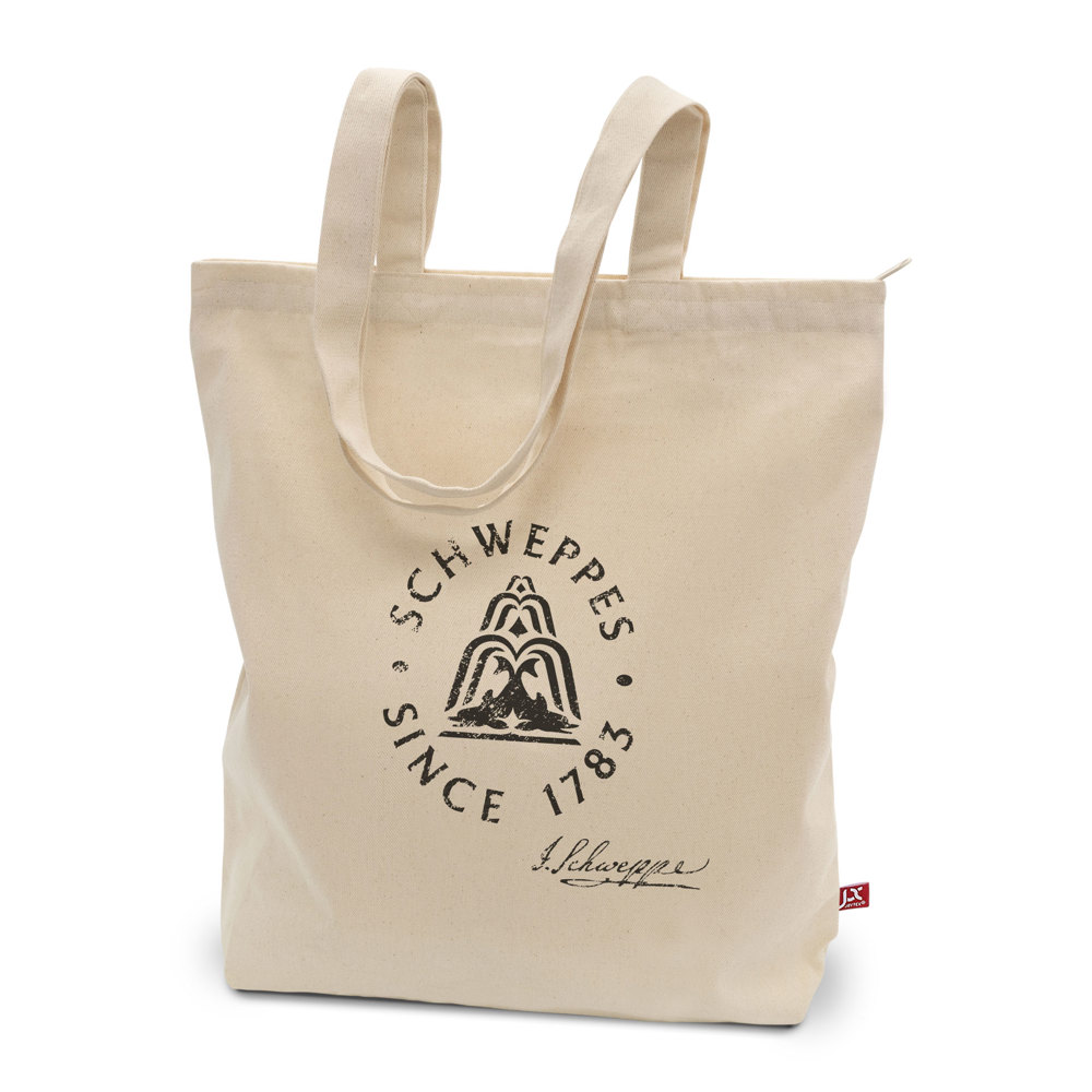 OTTAWA - Schwere Baumwolltasche mit Reißverschluss und langen Henkeln