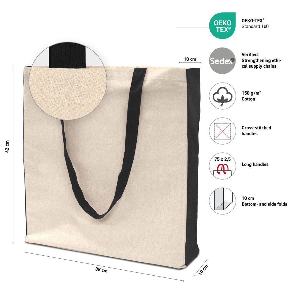 PALMA – Baumwolltasche mit Boden- Seitenfalte