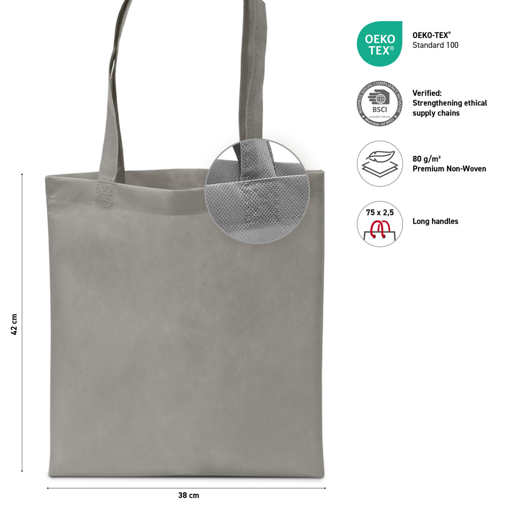 MUNICH – Tote bag with long handles | Grey | A1288-51-60